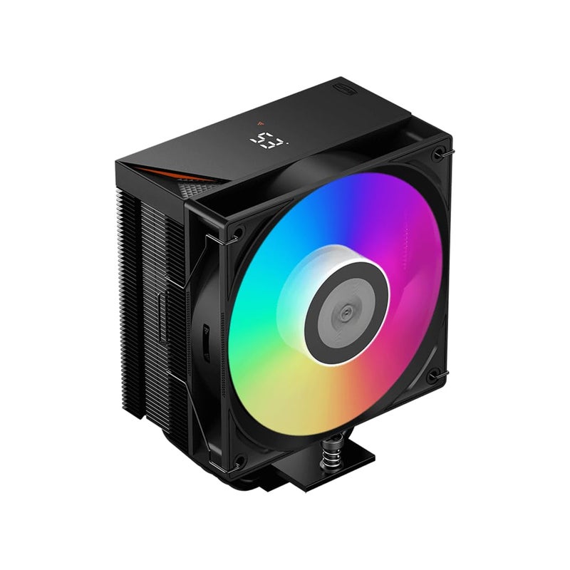 PCCOOLER CPS CPU Air Cooler with Digital Display, ARGB/Non-RGB Version, Digital 4/5/6 Heat Pipes, High-Performance Quiet Tower Cooler, LGA 115X/1200/1700/1851, AM4/AM5 (RT500 Digital ARGB BK) - Image 1